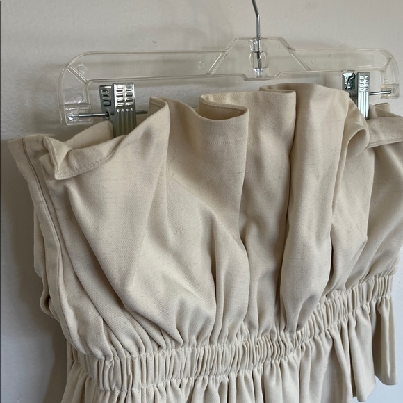 Sézane Editions Gioia ruffled bustier blouse in ecru white - Picture 4 of 8